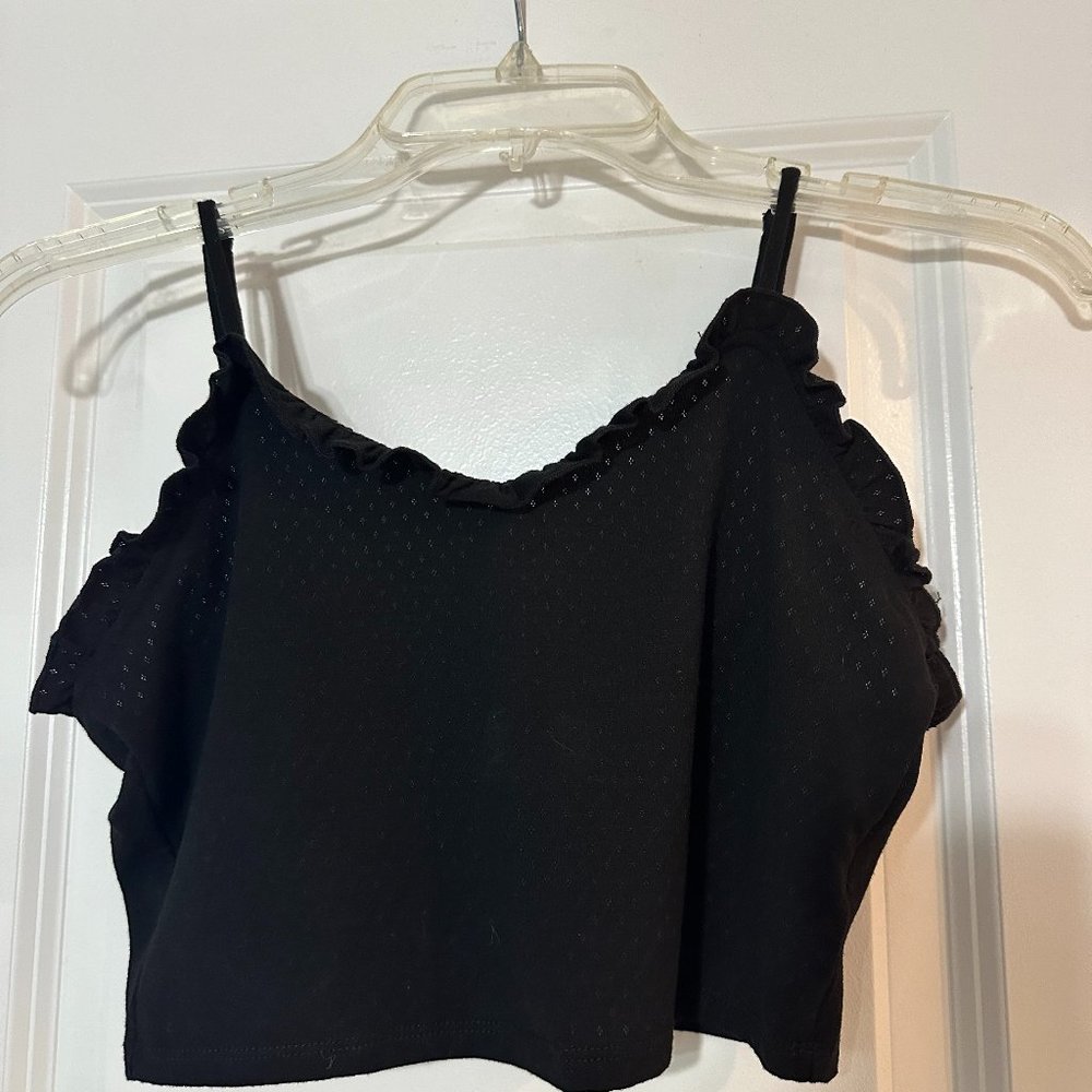 Francie Women's S Black Crop Top